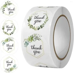 Party Decoration Greenery Floral Thank You Sticker 500pcs Green Leaves Labels Stickers For Greeting Card Gift Wraps Small Business Handmade