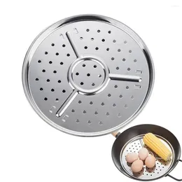 Double Boilers Insert Steamer Rack Easy To Clean Round Type Single Layer Steaming Stand Tray Stackable Removable Holder Seafood