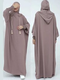 Ethnic Clothing Eid Muslim Dress for Women Eid Abaya Morocco Ramadan Jilbab Hooded Prayer Dresses Vestido Kaftan Islam Dubai Arab Long Robe 2024 T240515