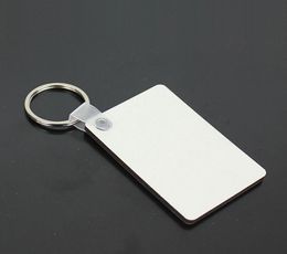 MDF Blank Key Chain Rectangle Sublimation Wooden Key Tags For Heat Press Transfer Po Logo Singlesided Thermal Printing Gift ZZ7512127