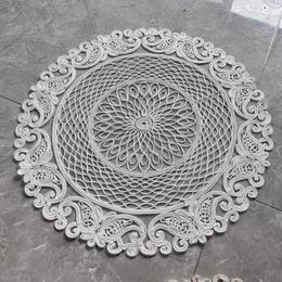 Table Mats Europe Round Cashew Flower Embroidery Place Mat Cloth Wedding Christmas Placemat Kitchen Decoration And Accessories
