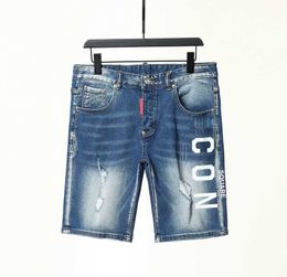 Men's Jeans Summer Mens Short Jeans Embroidery Ripped Fashion Casual Hip Hop Streetwear Men Denim Shorts Pantsqrdl
