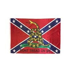 Dont Tread On Me Confederate Flag Flying Decoration 3x5 FT Banner 90x150cm Festival Party Gift 100D Polyester Printed selling1775130