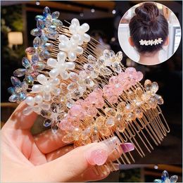 Hair Clips & Barrettes Metal Iron Wire Flower Combs Amethyst Diy Jewelry Accessories Drop Delivery Hairjewelry Dh6Qn