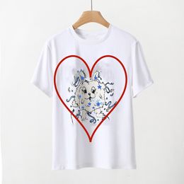 Women's T Shirts Designer pony Cat graffiti print short sleeved round neck casual versatile T-shirt for women