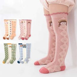 Kids Socks 3 pairs of children baby girls warm legs high socks cotton cute socks childrens spring clothing unisex childrens cartoon socksL2405