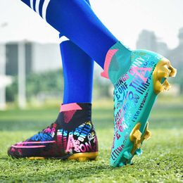 Football Boot Ag Long zerbrochen Nägel hohe Top -Socken für Jungen- und Mädchen -Studentenspiele TF Trainingschuhe