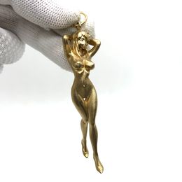Solid Brass Nude Beauty Statue Pendant For Car Motorcycle Backpack Keychain Decoration