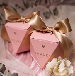 50Pcs New Creative Pink Candy Boxes Wedding Favours and Gifts Case Party Supplies Baby Shower Paper Chocolate Box Packagequotthan6745187