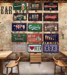 Beer Tin Sign Car Plate Licence Vintage Shabby Pub Bar Wall Plaques Posters Restaurant Rome Decor Metal Hanging Paintingsa9470210