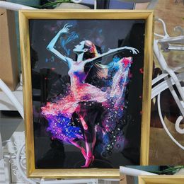 Paintings Home Decor Diamond Painting Crystal Porcelain Living Room El Wall Decoration Modern Decorative Dancing Girl Drop Delivery Dh1Cy