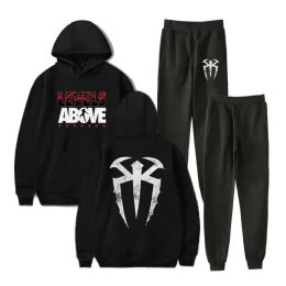 Roman Reigns Levels Above Men's Sportswear Sets Casual Tracksuit Two Piece Set Top and Pants Sweat Suit Male Sporting Suits