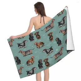 Towel The Dachshund Beach Custom Badger Sausage Wiener Dogs Super Soft Microfiber Pool Towels