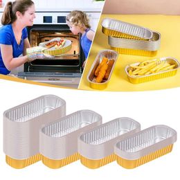 Take Out Containers Disposable Aluminum Foil Tin Box With Lid Rectangular Packing 200ml Loaf Baking Pans For