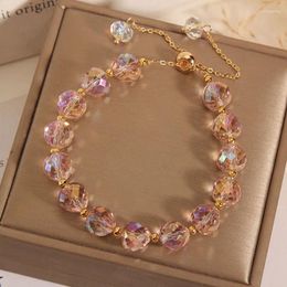 Strand Korean Version Of The Imitation Crystal Oval String Bracelet Women Niche Premium Sense Simplicity Fashion