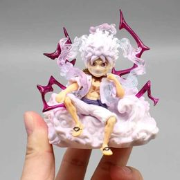Action Toy Figures Sports Gloves 8cm One Piece Anime Sun God Nika Luffy Gear 5 Action Figures Gk Statue Pvc Model Toy Room Ornament Figurine For Children Gifts