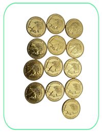 FRANCE A set of 18531860AB13PCS Made Of BrassPlated Gold NAPOLEON 20 FRANCS BEAUTIFUL COIN COPY Coin4263612