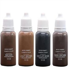 New 4 Colors USA Brow Microblading Pigments Inks Dark Light Brown for Eyebrows Permanent Makeup Basic Eyebrow Dye for Tattooing6741903