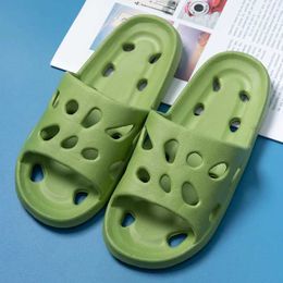 Slippers 2Pairs Womens Bathroom Hollow Out Sandals Light Slides Summer EVA Shoes For Men Soft Anti Slip Flip Flops Indoor H240514