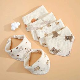 Bibs Burp Cloths Cartoon baby bib cute bear rabbit triangle Saliva towel suitable for feeding new boys and girls apron soft cotton baby bandage scarfL2405