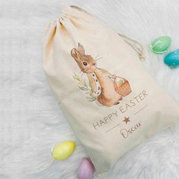 Gift Wrap Personalised Custom Happy Easter Bag Egg Hunt Basket Baby First 1st Sack Children Kid Boy Girl Bucket