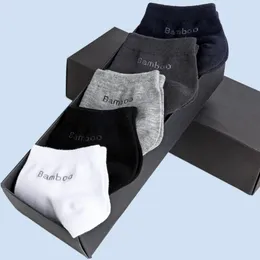 Men's Socks 2024 5/10 Pairs / Pack Bamboo Fiber Short High Quality Casual Breatheable Anti-Bacterial Man Ankle Men