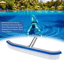 Accessories Swimming Pool Brush Polished Aluminum Back Pool Cleaning Brush Head Designed for Cleans Walls Tiles Floors