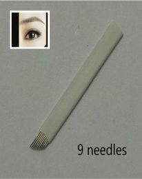 50PCS 9Pin Permanent Makeup Manual Eyebrow s Blade For Tattoo Machine Microblading Pen 1204248