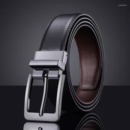 Belts Men's Leather Belt Business Needle Buckle Casual Double-sided Authentic And Versatile Gift Pants