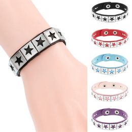 Vintage Star PU Leather Bracelet Gothic Cosplay Wrap Bracelet For Women Men Harajuku Bracelet Bangle Gift Jewellery