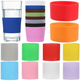 Silicone Cup Sleeve Heat Insulation Bottle Sleeves Nonslip Mug Glass Cover For Mugs Ceramic Coffee Cups Wrap y240509