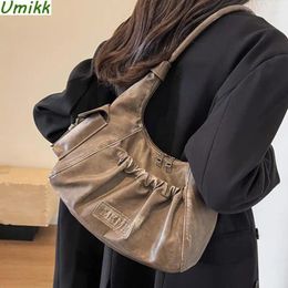 Shoulder Bags For Women 2024 Fashion Underarm Korean Brand Retro Handbags High Quality Leather Designer Bag Ladies Tote