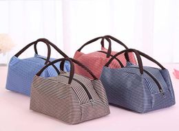 Striped Lunch Bag For Women Insulated Cold Picnic Totes Carry Case Thermal Bags Food Bag Lunch Box Bag3279908