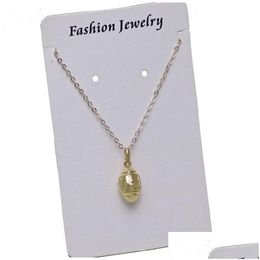 Pendant Necklaces Pendant Necklaces 18K Gold American Football Sports For Women Rugby Shape Chains Fashion Lovers Jewellery Gift Drop De Dhrrb