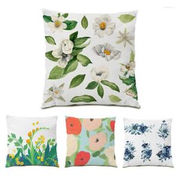 Pillow Flower Throw Pillows Durable Polyester Liene Simple 18 Inches Beautiful Decorative Office Modern Protection Cover E1259