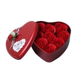 Party Favour Valentines Day Gift 9Pcs Rose Soap Flowers Scented Bath Body Petal Foam Artificial Flower Drop Delivery Home Garden Fest Dhu1J