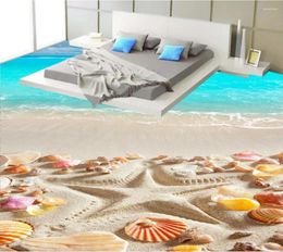 Wallpapers Modern Custom 3D Floor Mural Beach Sea Star PVC Sticker Painting Murals