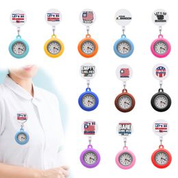 Party Favour Lets Go Brandon10 Clip Pocket Watches Retractable Watch For Student Gifts With Second Hand Nurse On Brooch Fob Medical Wor Otibd