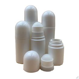 Packing Bottles Wholesale Plastic Roll On Bottle Refillable Deodorant White Essential Oil Per Diy Personal Cosmetic Containers 30Ml 50 Dhoch