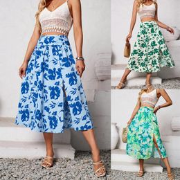 Skirts European And American Women's Clothing Amazon Summer Casual Collection Floral Print Skirt