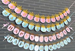 Ballet Dancer Paper Crown Happy Birthday Banner Party Decorations Kids Garland Boy Girl Child Bunting Adult Favors Supplies E7595330