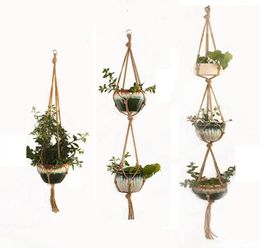 DHL Indoor Outdoor Plant Hanger Hanging Planter Pot Holder Flower Basket Pot Hanger Rope for Home Balcony Decoration 123 ti3962432