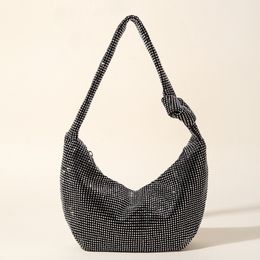 2023 New Cross-border Hot Selling Large Capacity Girls Dinner Diamond Handbag Zipper High-end Armpit Bag Shoulder Bag