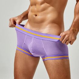 Underpants Mens Open Front Pouch Boxer Briefs Low Rise Underwear U Convex Panties Seamless Knickers BuLifting Flat Boxe