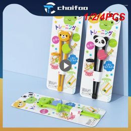 Chopsticks 1/2/4PCS For Children Beginners Cartoon Animal Elementary Learning Tableware Training Safety