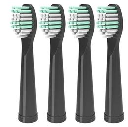 10 pieces Replacement Heads Compatible with Fairywill D7 / D8 / Fw507 / 508 / 551 / 917 / 959 / D1 / D3 Black Toothbrush heads 240507