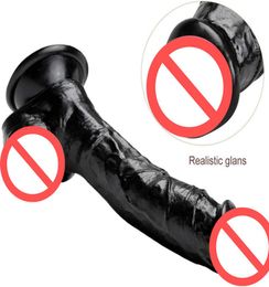 25CM Black Realistic Dildos Huge Giant Anal Butt with Suction Cup Vagina Gspot Soft Penis Sex Toy Big Dildo for Women Sex Shop9669769