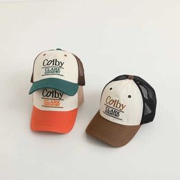 Caps Hats Fashion Letter Pattern Children Baseball Caps Summer Breathable Baby Mesh Sun Hat For Kids Boys Girls Y240514