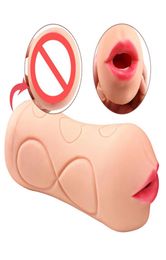 Realistic Vagina Real Pussy and Mouth Oral Silicone Male Masturbator Deep Throat Pocket Pussy Sex Toys for Men J00123463027