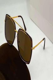 shiny gold classic Dark havana Sunglasses 750 0750 Fashion Designer Sunglasses uv protection eyewear New wth Box3017373